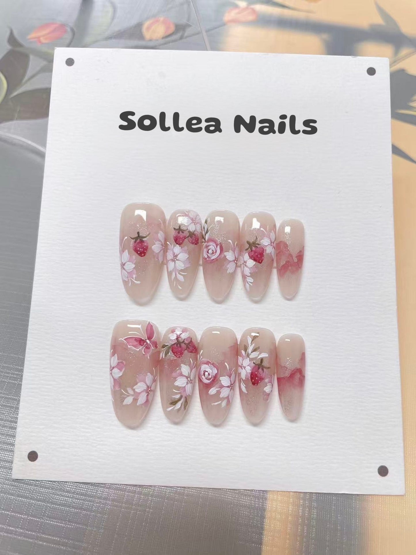 Strawberry Rose Garden Nails