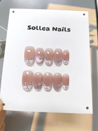 Speckled French Nails