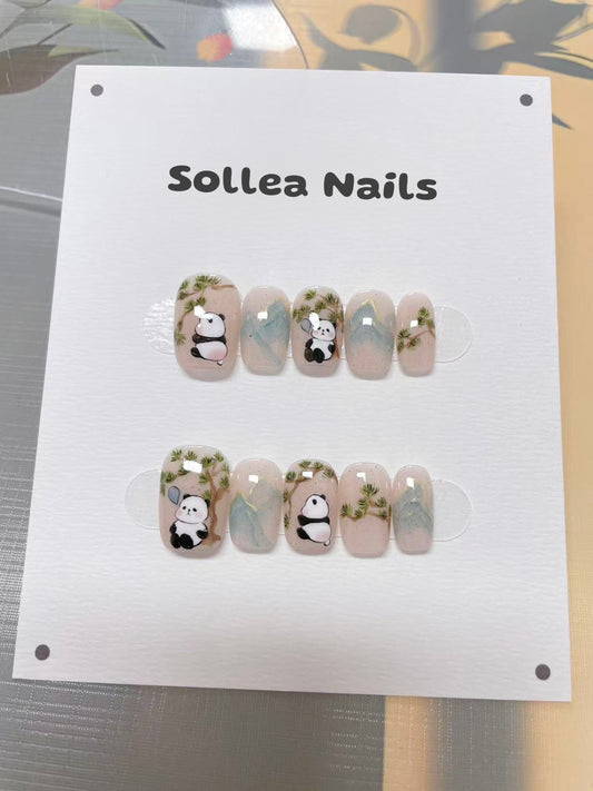 Panda Forest Nails