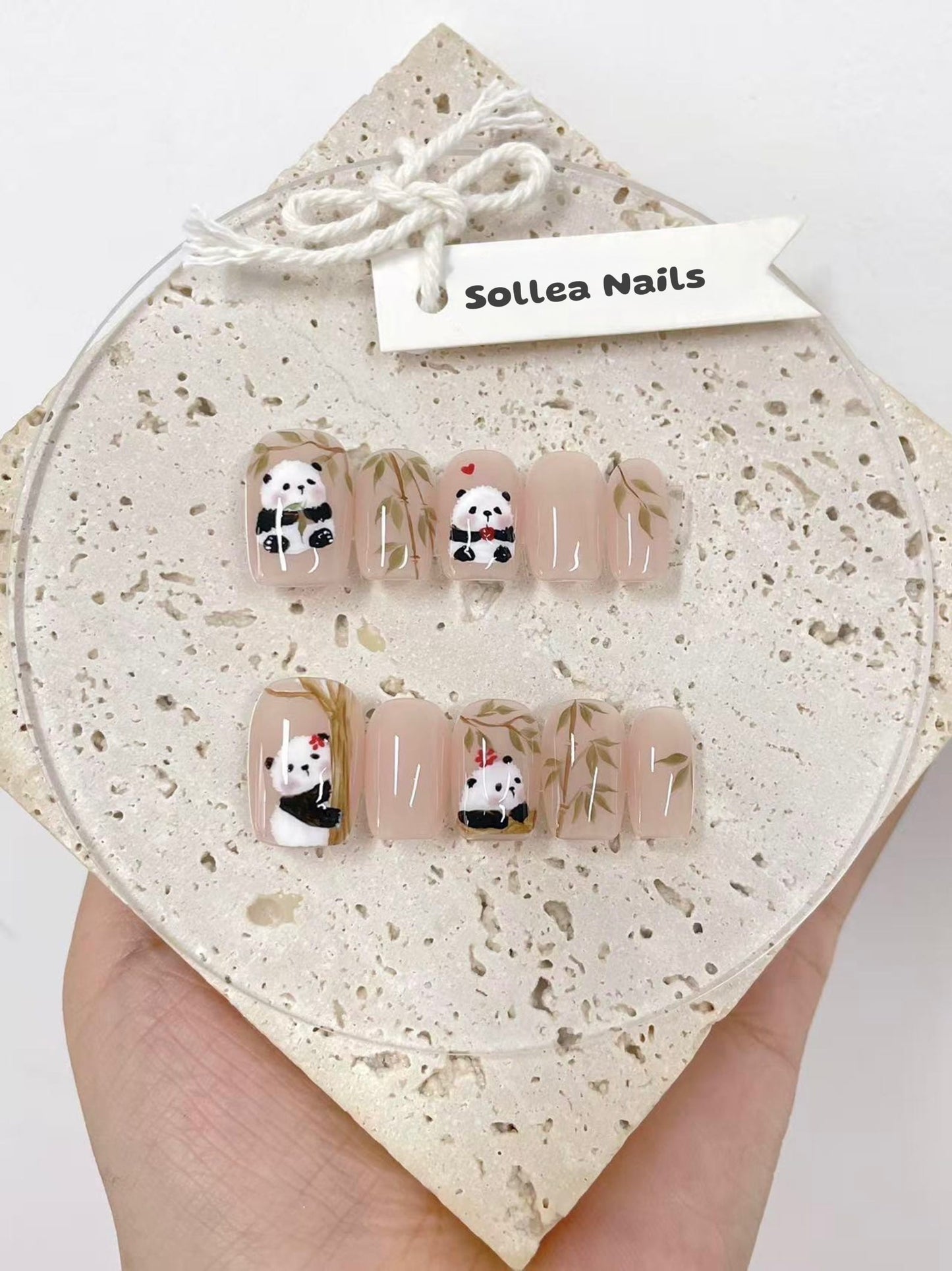 Panda Love Nails