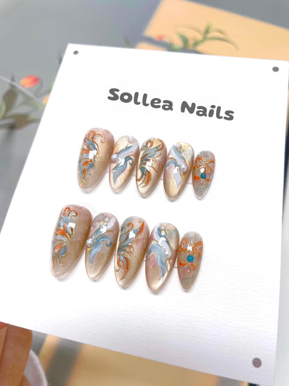 Swirl Gem Nails