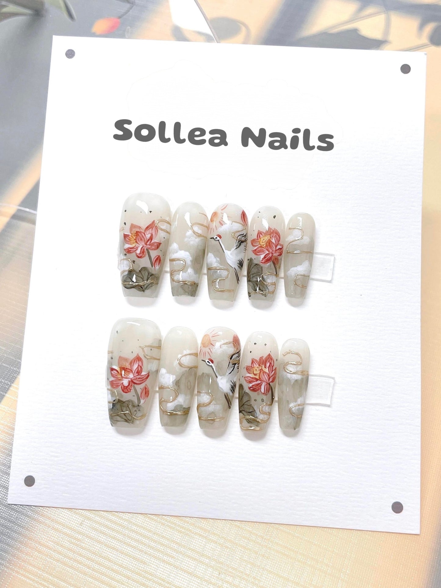Crane Lotus Nails