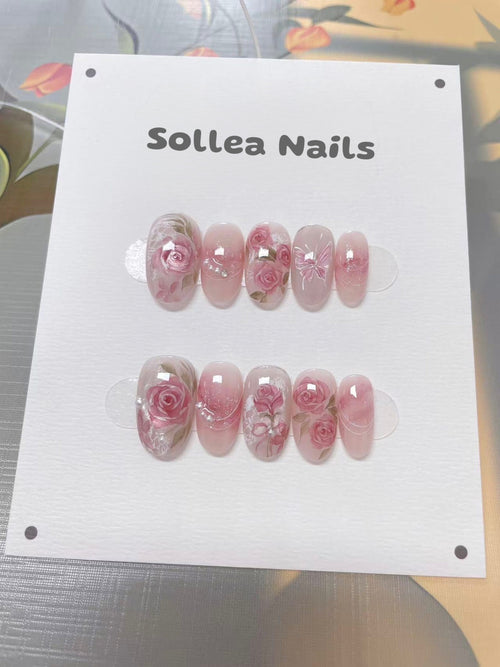 Rose Veil Nails