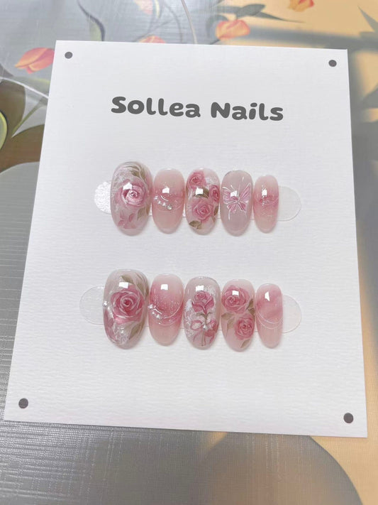 Rose Veil Nails