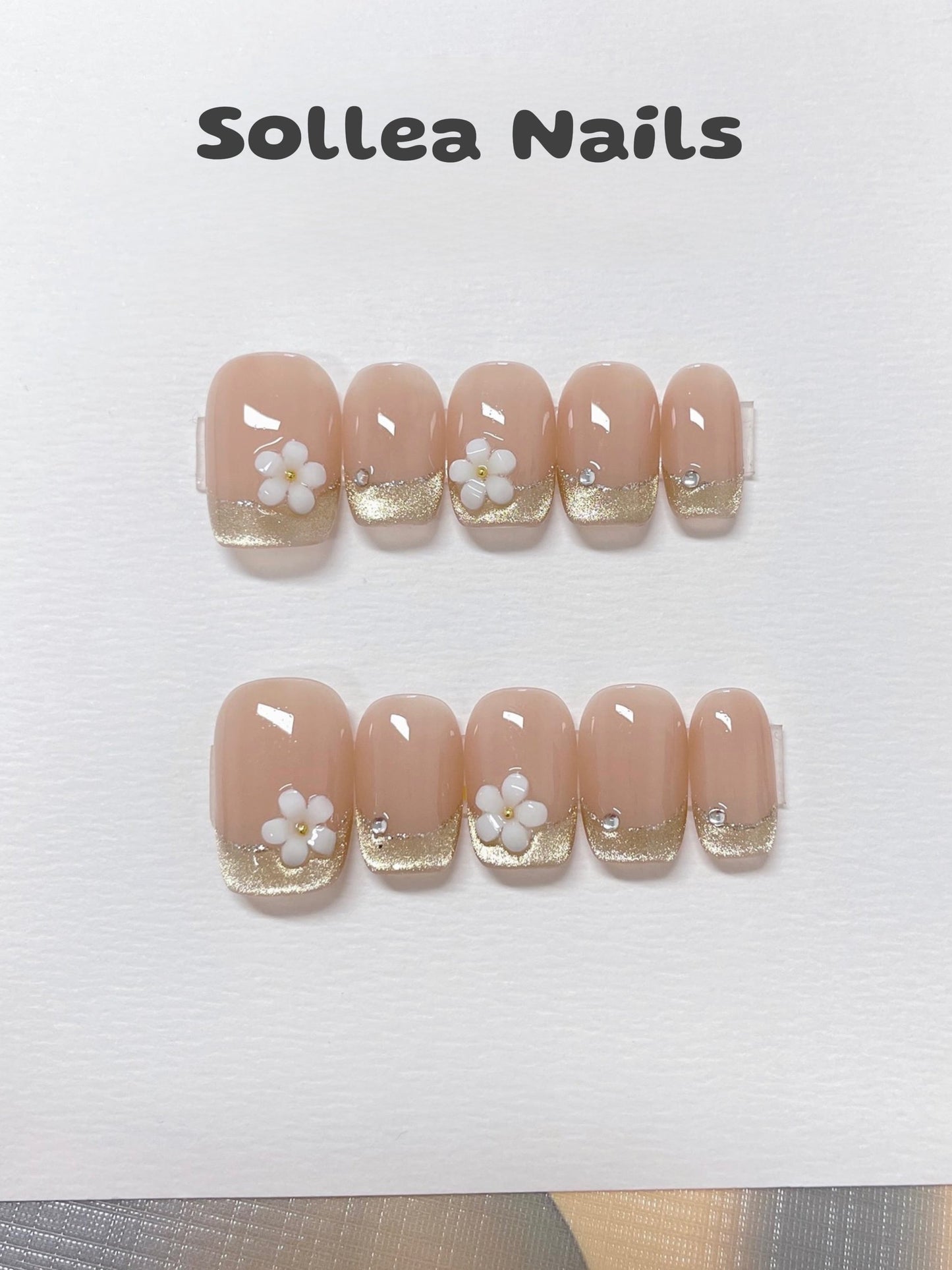 Camellia Gold Nails