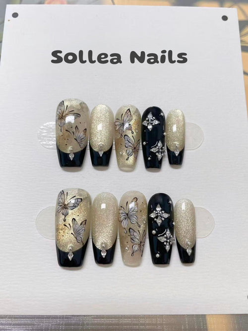 Midnight Wings Nails