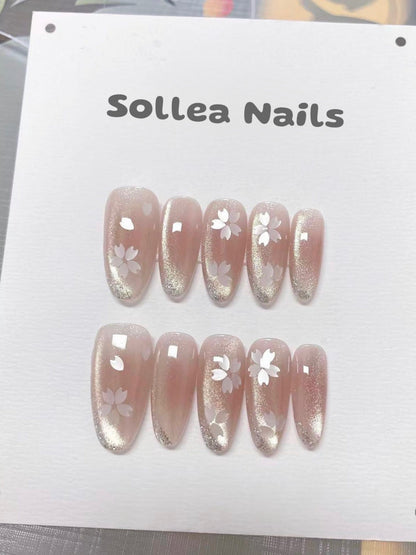 Cherry Blossom Glow Nails