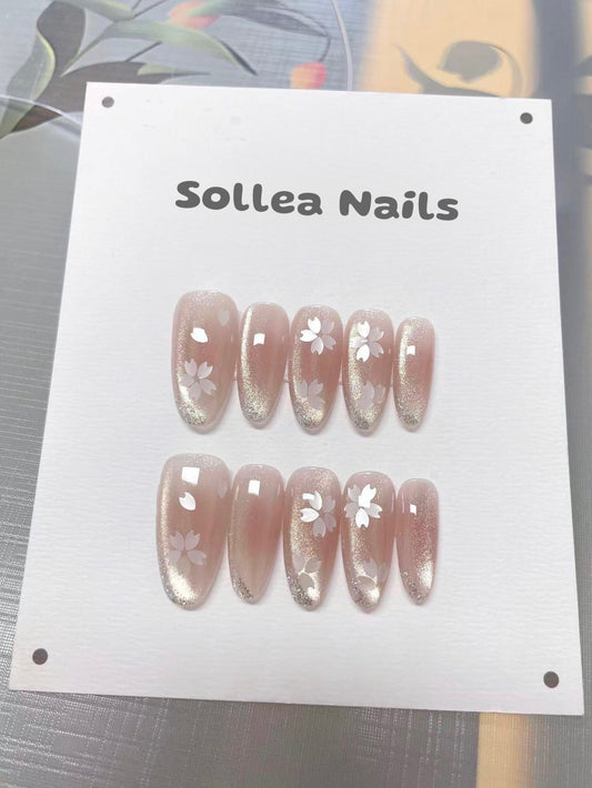 Cherry Blossom Glow Nails