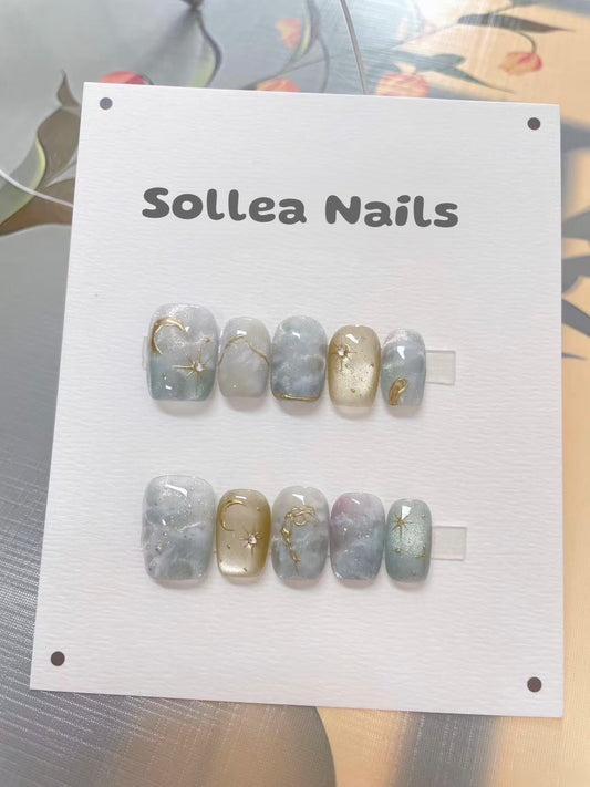 Lunar Marble Nails