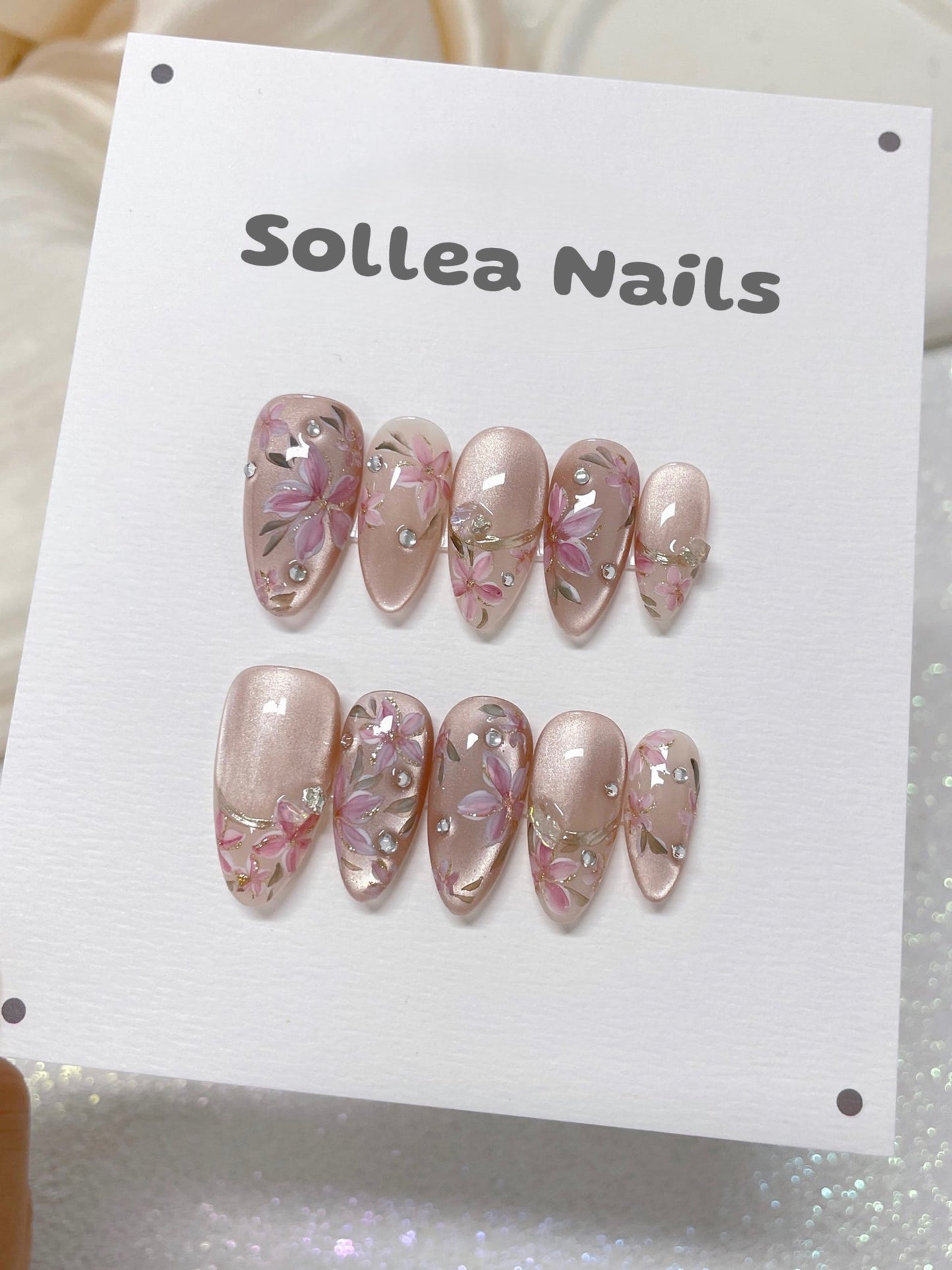 Pink Blossom Shine Nails