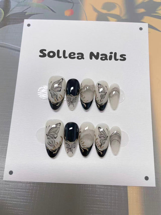 Butterfly Noir Nails