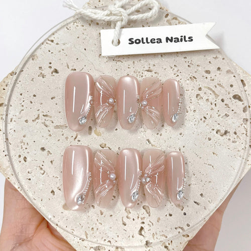 Angel Pearl Wings Nails