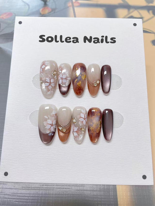 Floral Glow Elegance Nails