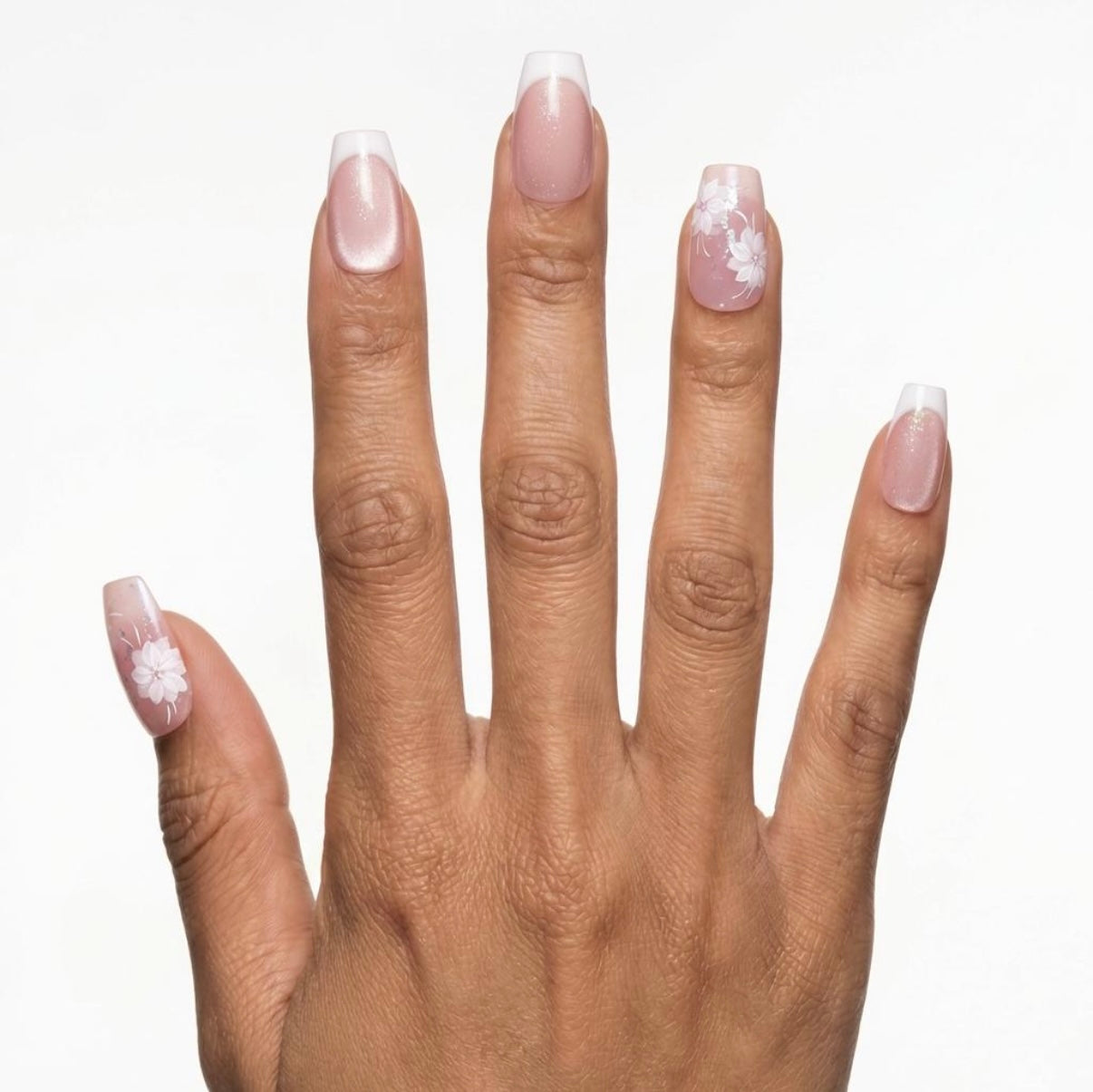 Floral French Nails