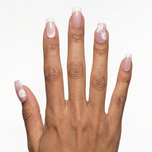 Floral French Nails