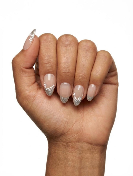 Glitter Floral Nails