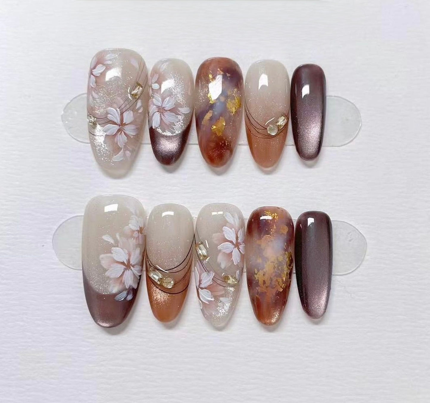 Floral Glow Elegance Nails