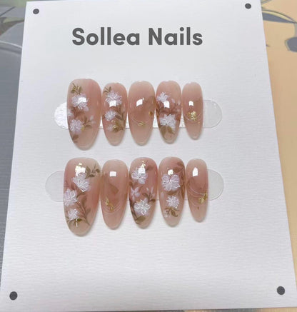 Creamy Camellia Nails